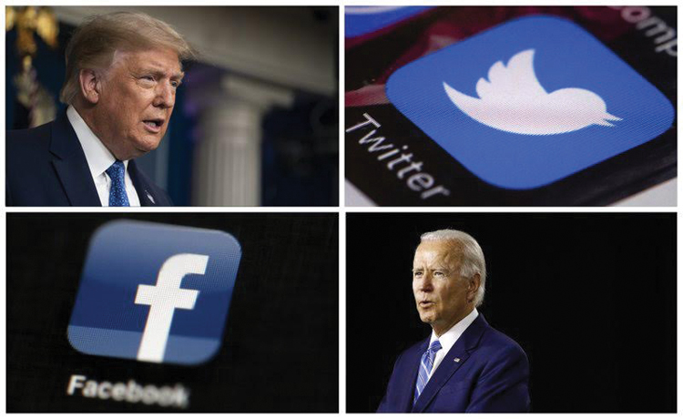 Biden y Trump usan las redes sociales para criticarlas