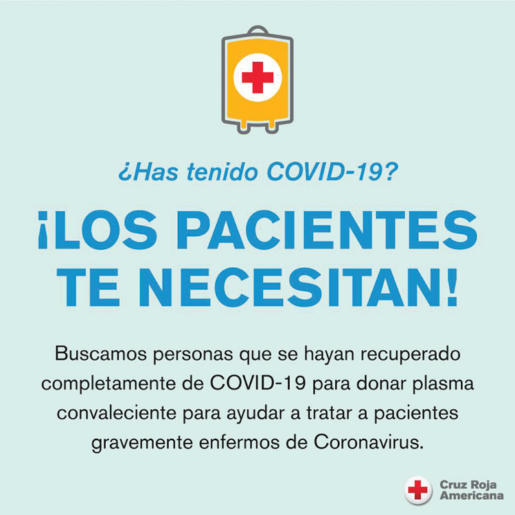 La Cruz Roja hace un llamado a los sobrevivientes de COVID-19 para que donen plasma